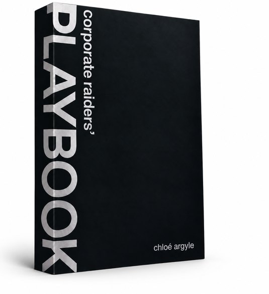 The cover of Corporate Raiders’ Playbook by Chloé Argyle